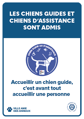 2026 – Ville amie des animaux – Panneaux v1_Support 1 – A5 – Signalétique -chiens guides et chiens d’assistance- v1